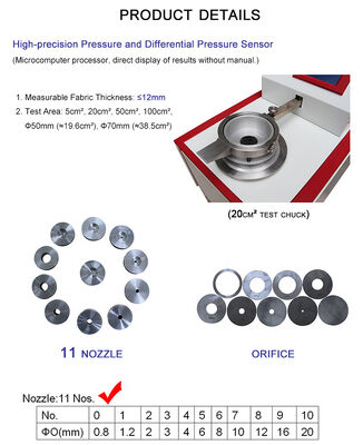 Probador de permeabilidad al aire de tejido digital de laboratorio Liyi